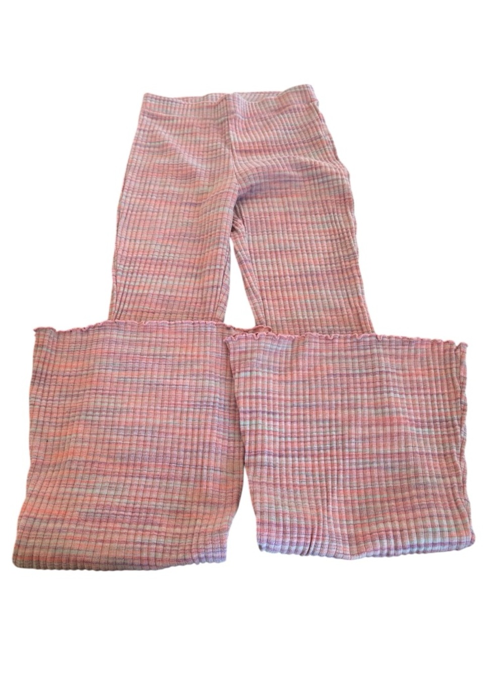 American Eagle Outfitters Kids Pink Ribbed Flared Pajama Pants